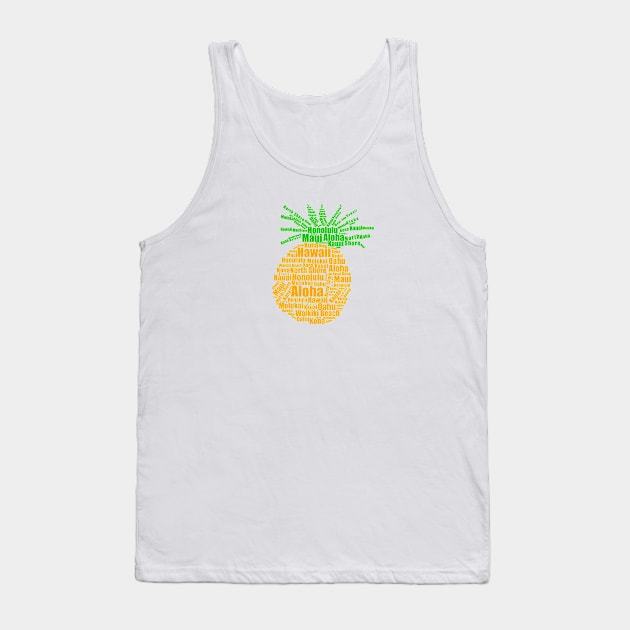 Hawaii pineapple word cloud Tank Top by artsytee